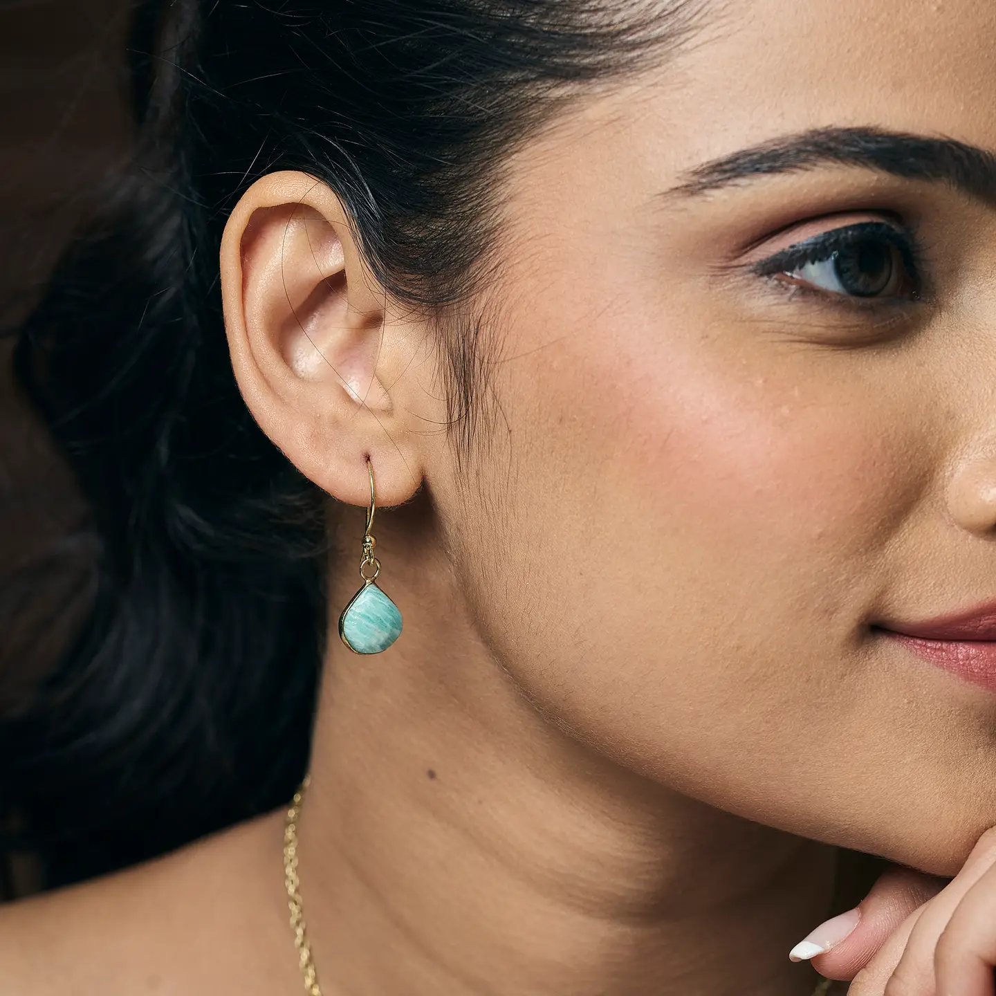 Gold Plated Semi-Precious Stone Earrings