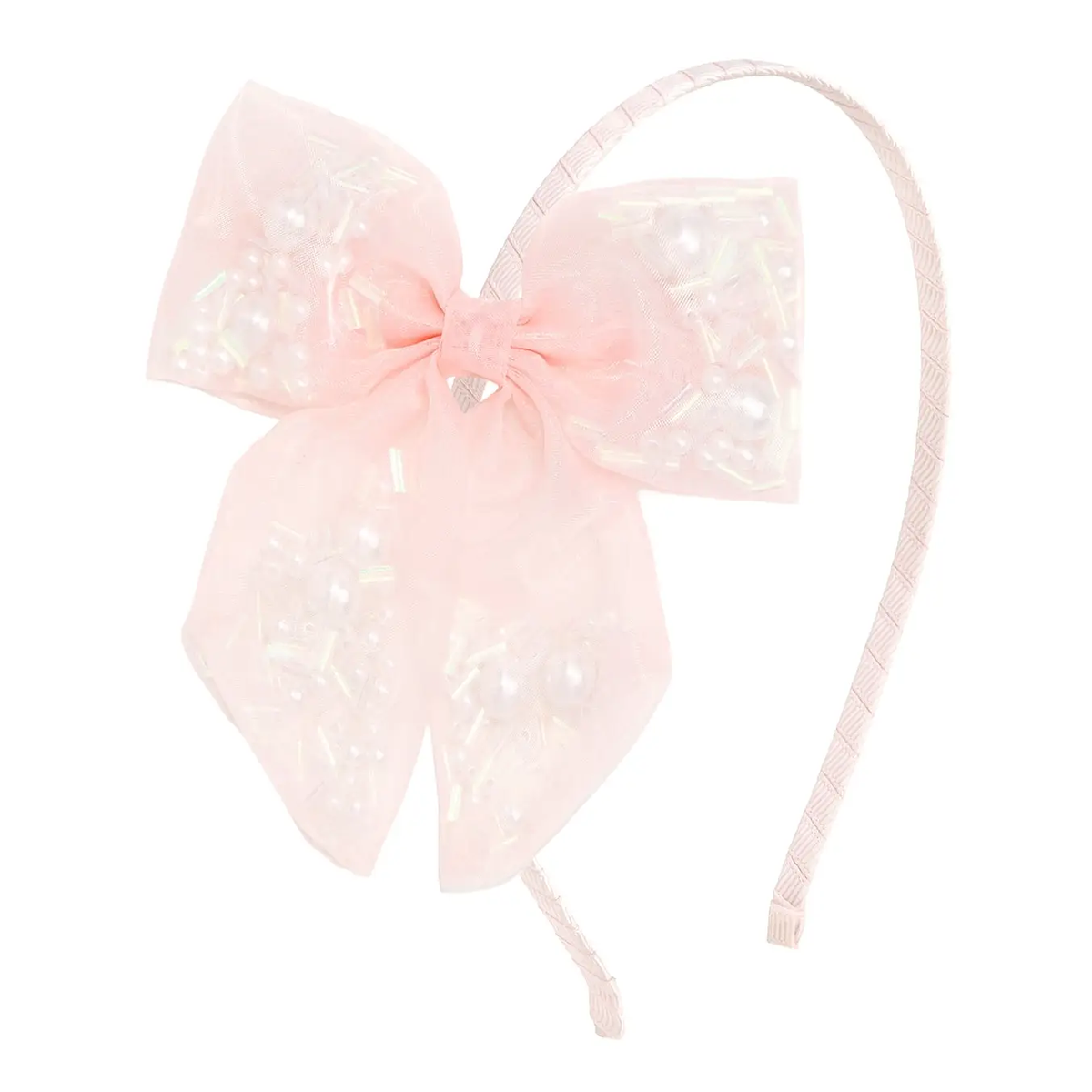 Girls Pearl Confetti Bow Headband