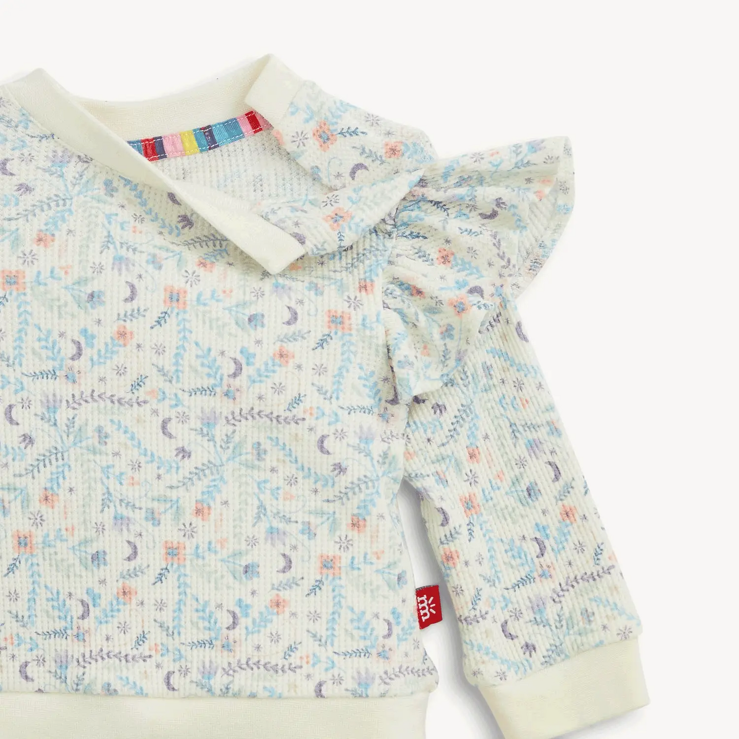 Baby Girls White Floral Waffle Set