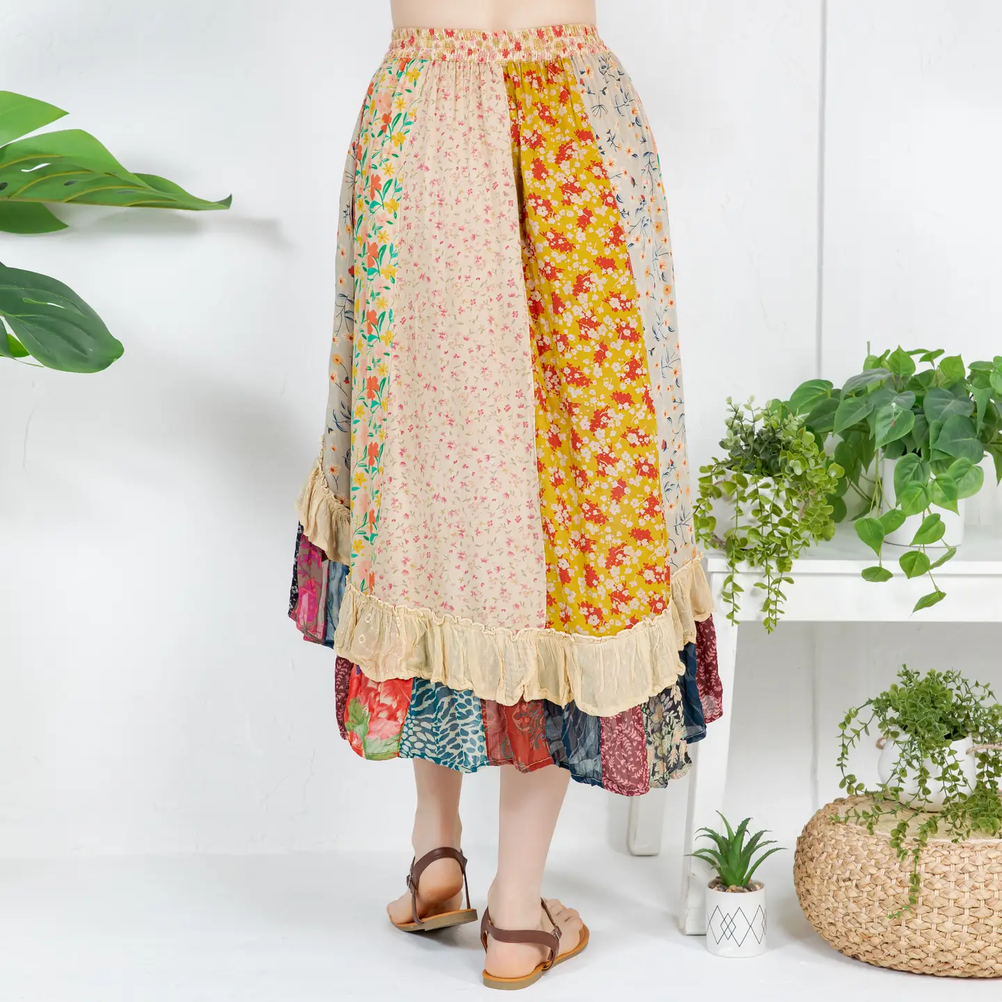 Whimsical Mid-Length Ruffle Skirt