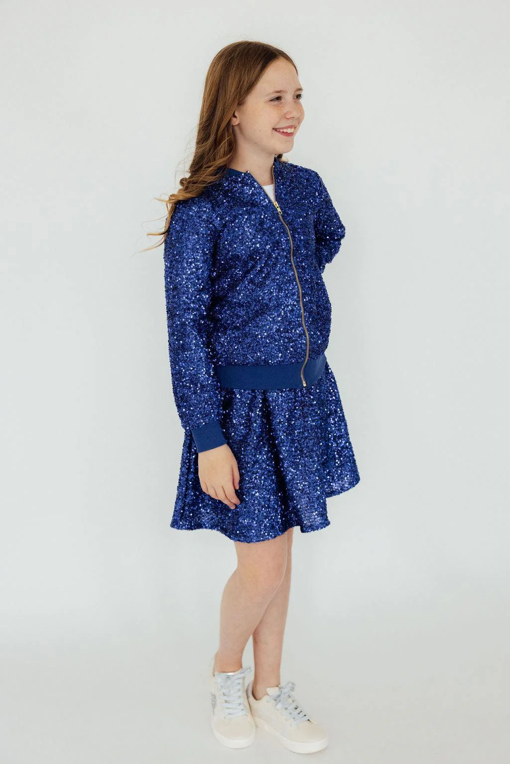 Girls Royal Blue Sequin Jacket