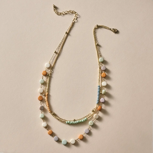Haddee Three Chain Bead Necklace