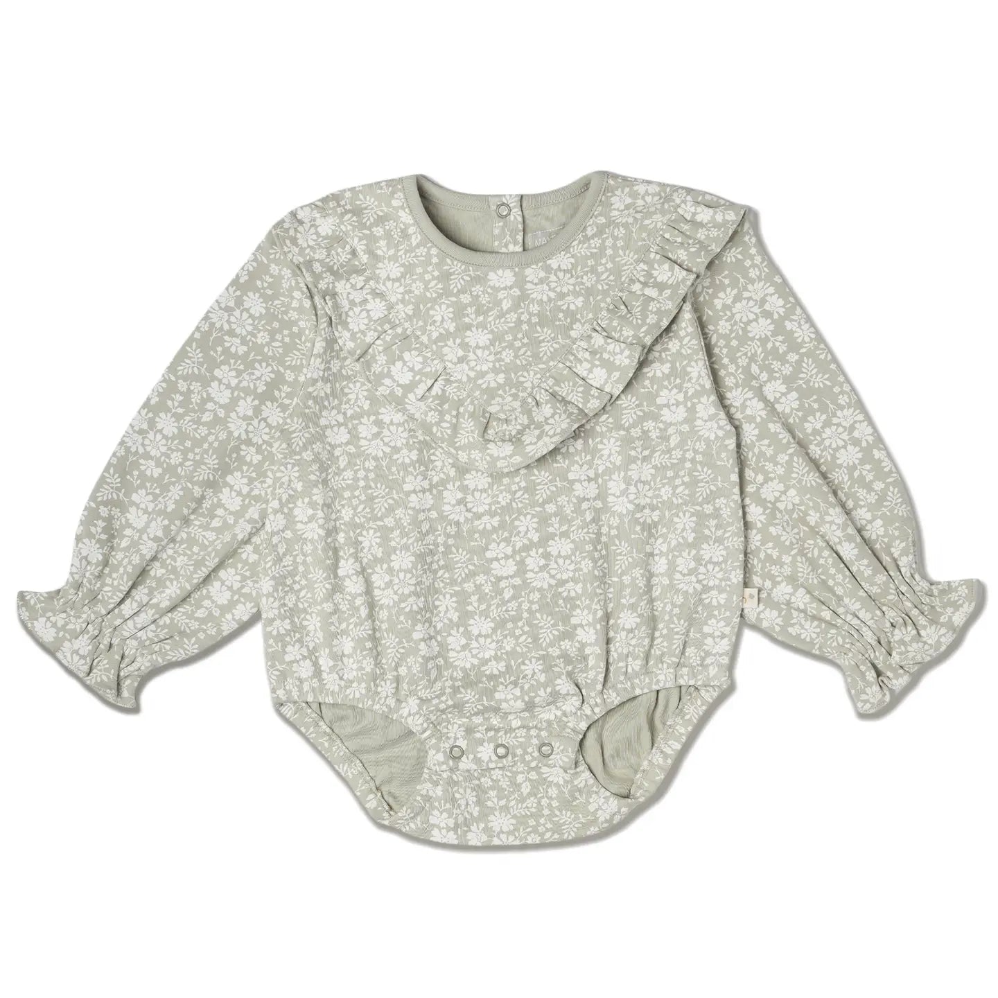 Organic Ruffle Bubble Romper Wildsage