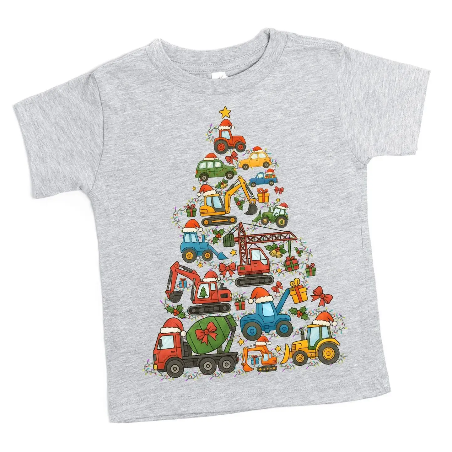 Kids Construction Xmas Tree T-Shirt