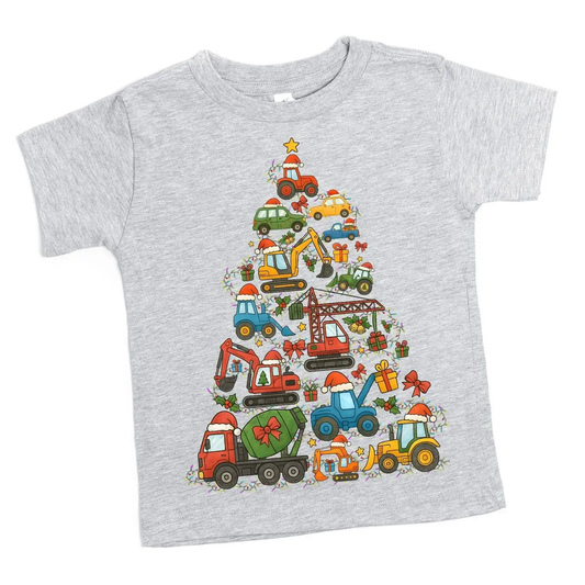 Kids Construction Xmas Tree T-Shirt