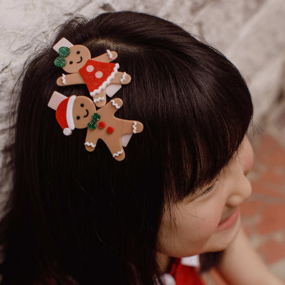 Happy Gingerbread Hair Clips