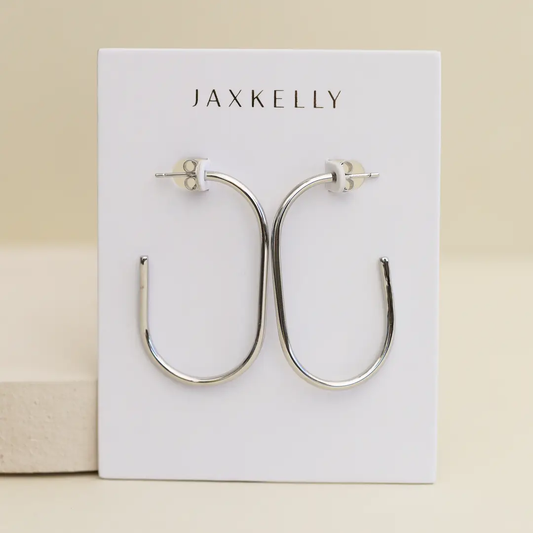 Silver Open Large Hoop Earrings