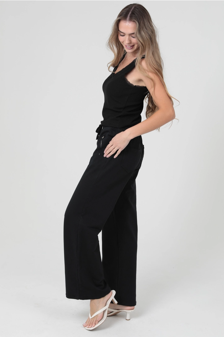 French Terry Wide Straight Leg Pants