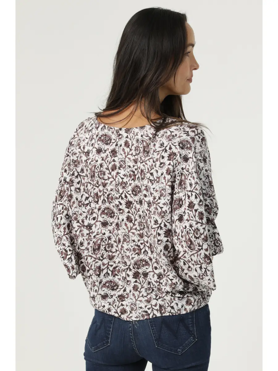 V-Neck Tie Waist Kimono Sleeve Top