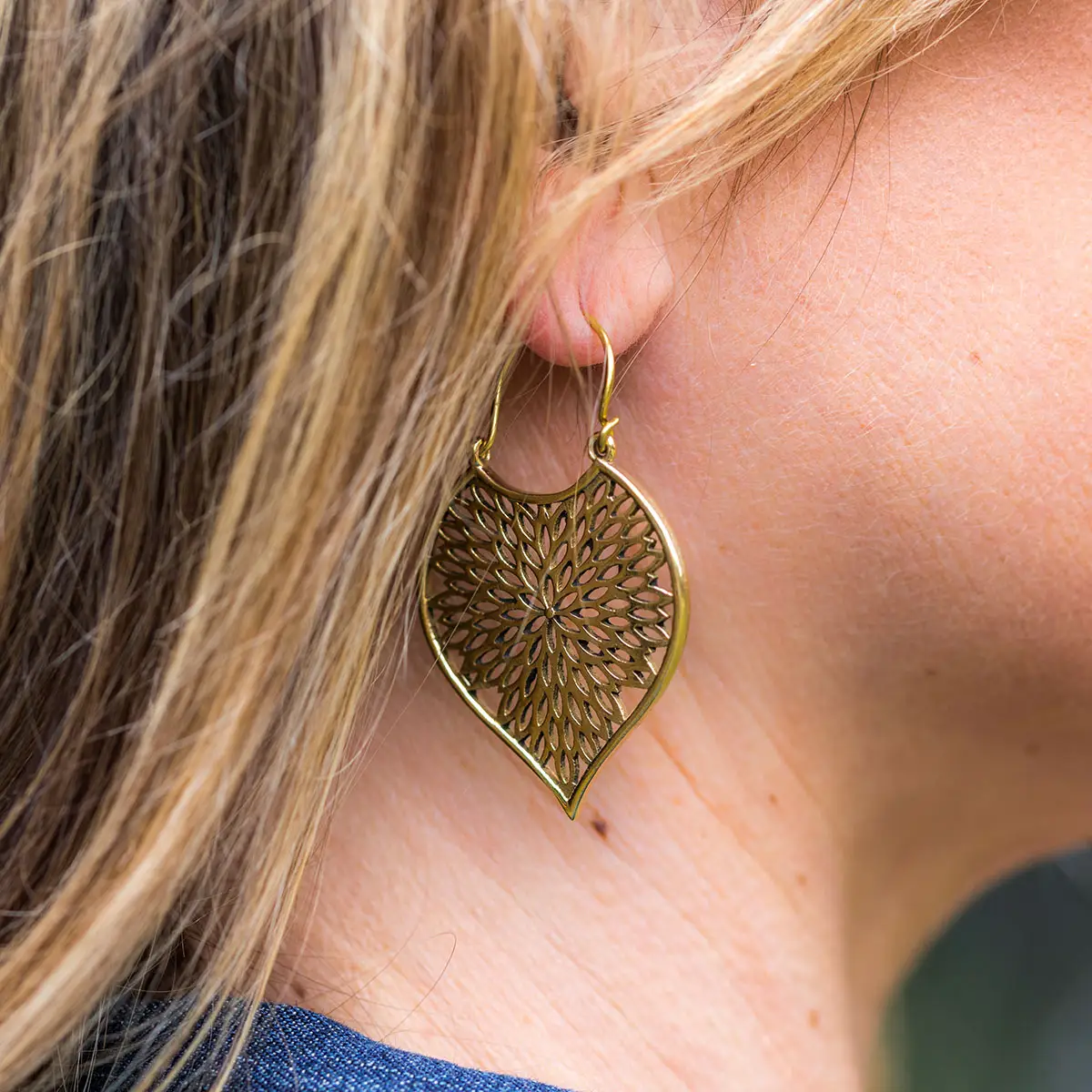 Gold Cascading Petal Earrings