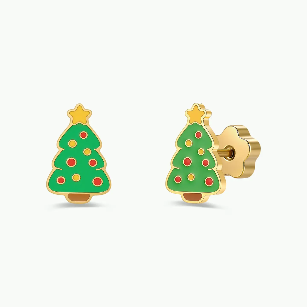 Christmas Tree Flat Back Earrings
