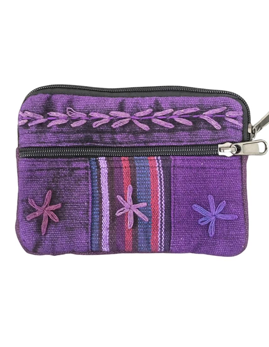 Daisy Embroidered Coin Purse