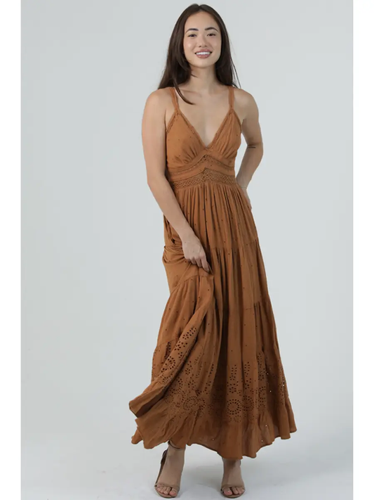 Lace Cutouts Double Strap Dress