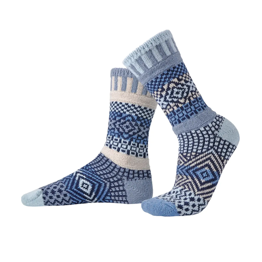 Azure Mismatched Crew Socks