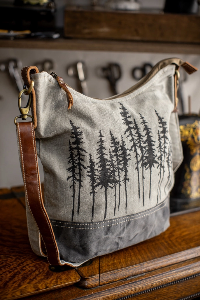 Blue Spruce Canvas Hobo Crossbody