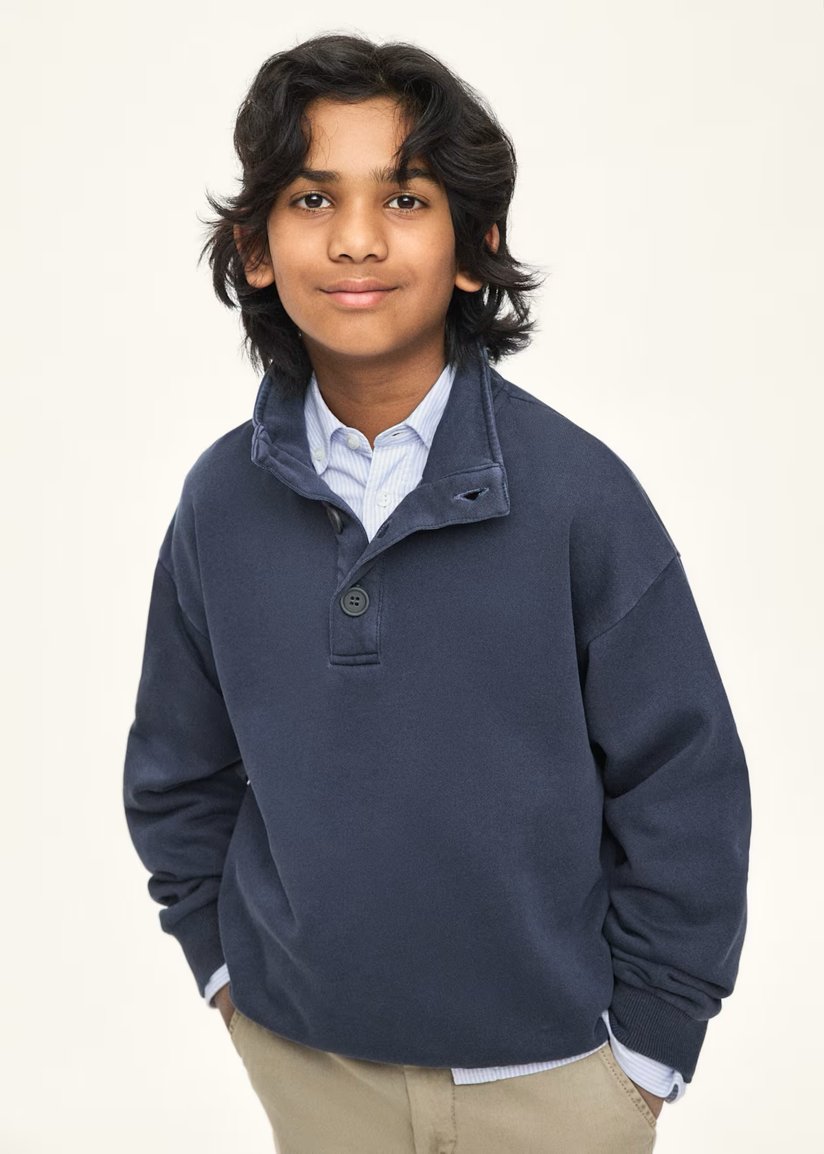 Kids Vintage Washed Funnel Neck Sweatshirt
