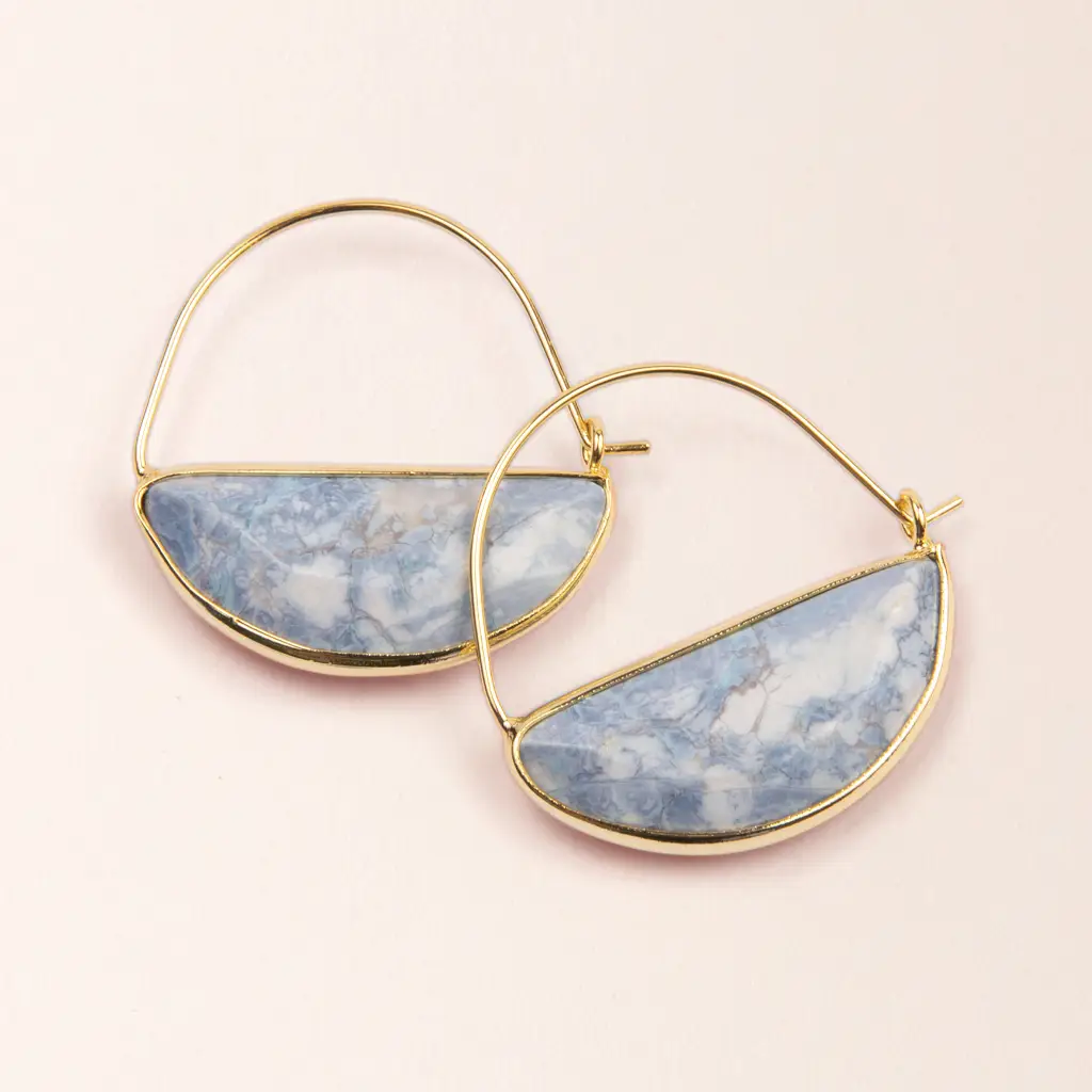 Stone Prism Earrings Blue Howlite