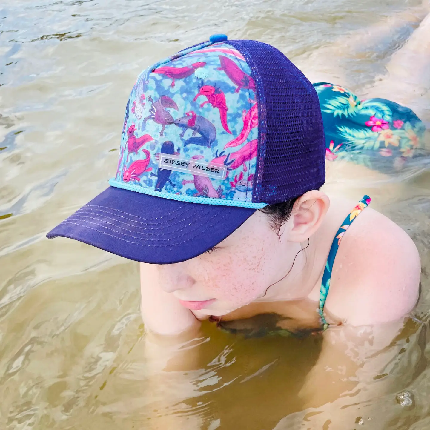 Kids Axolotls Recycled Trucker Hat