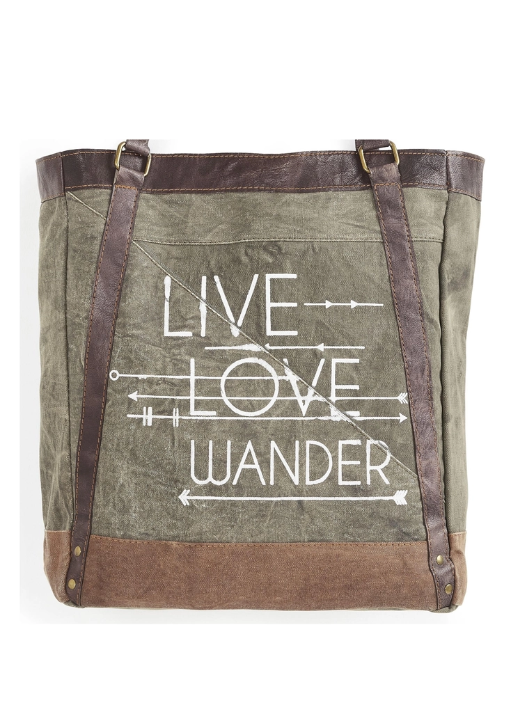 Live Love Wander Canvas Tote