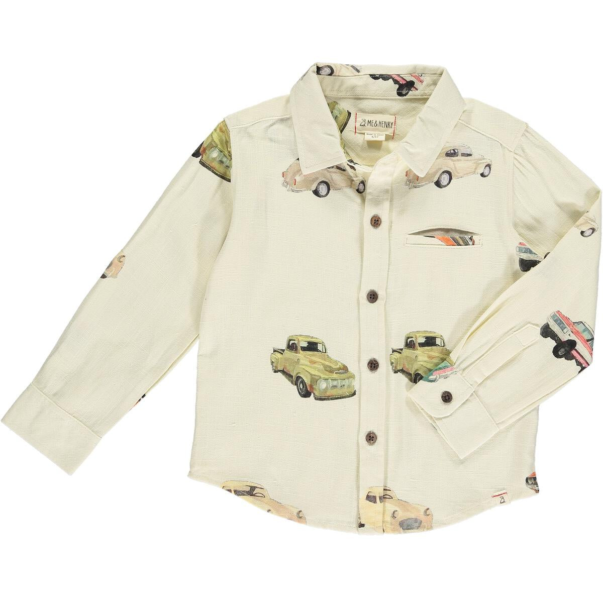 Boys Atwood Car Print Shirt