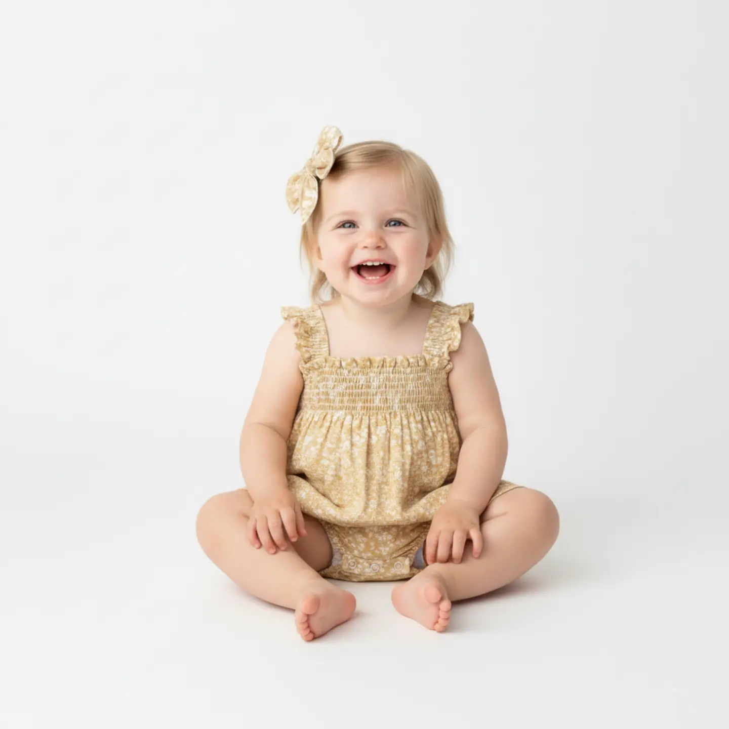 Baby Yellow Blossom Organic Bubble Romper
