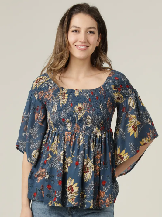 Sunflower Off the Shoulder Bell Sleeve Top