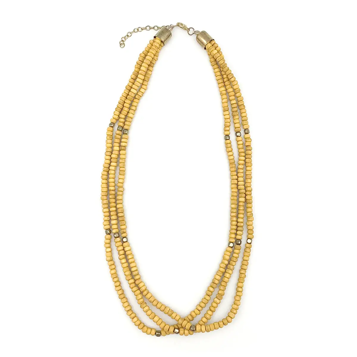 Beaded Chromatic 3 Strand Short Necklace