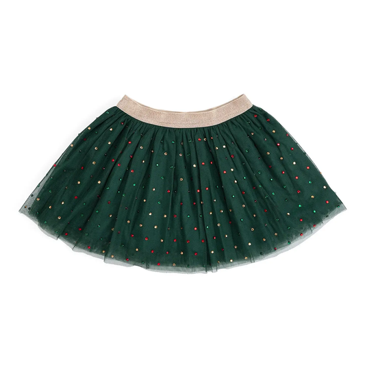 Girls Emerald Rhinestone Christmas Tutu