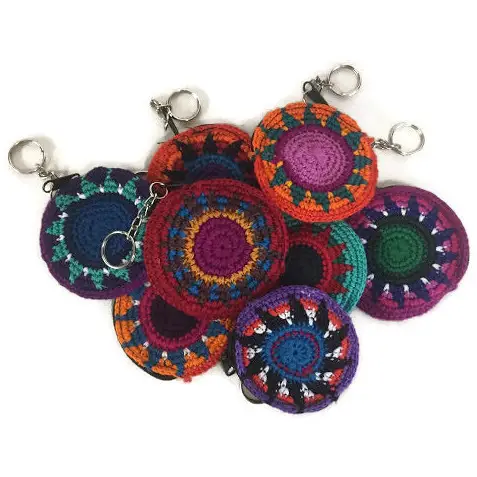 Earbud Crochet Circle Keychain