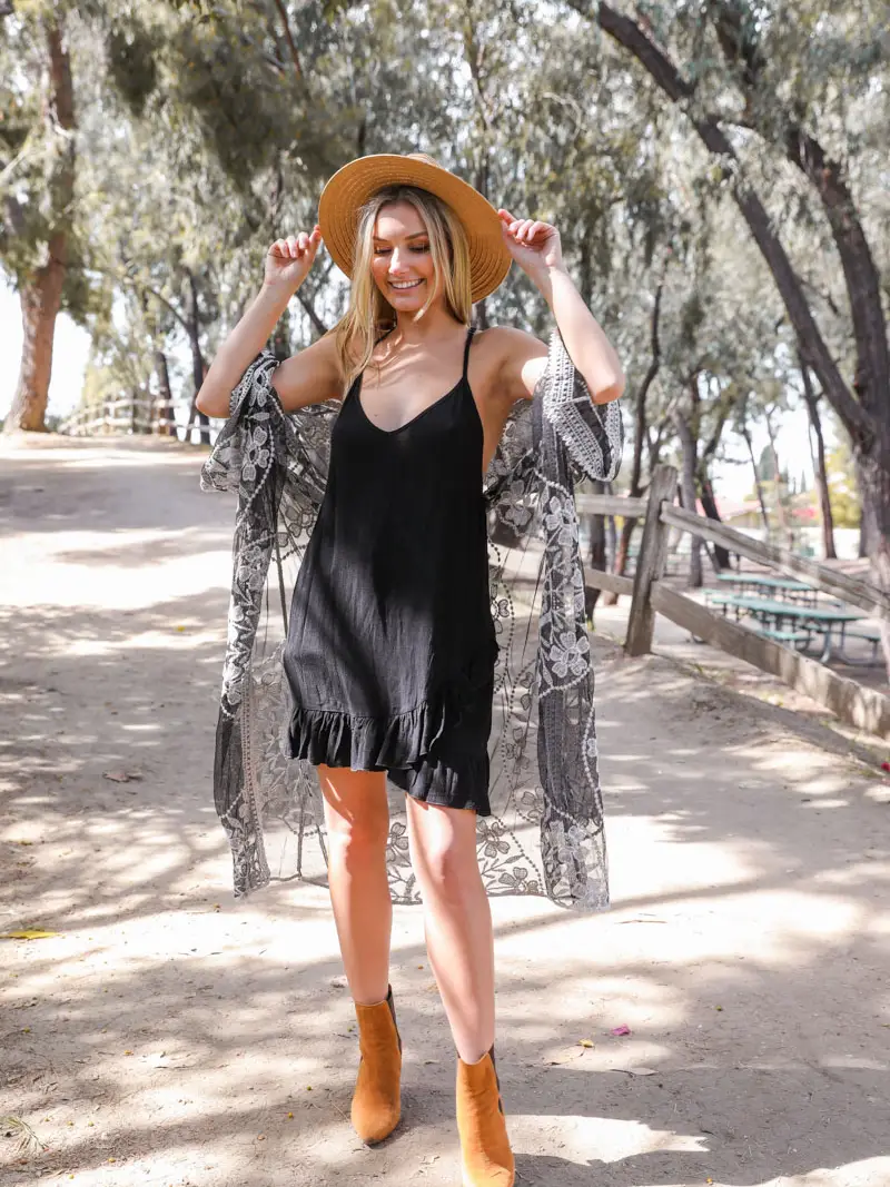 Contrast Mesh Cotton Lace Longline Kimono