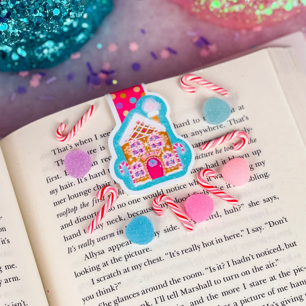 Gingerbread Library Magnetic Bookmark