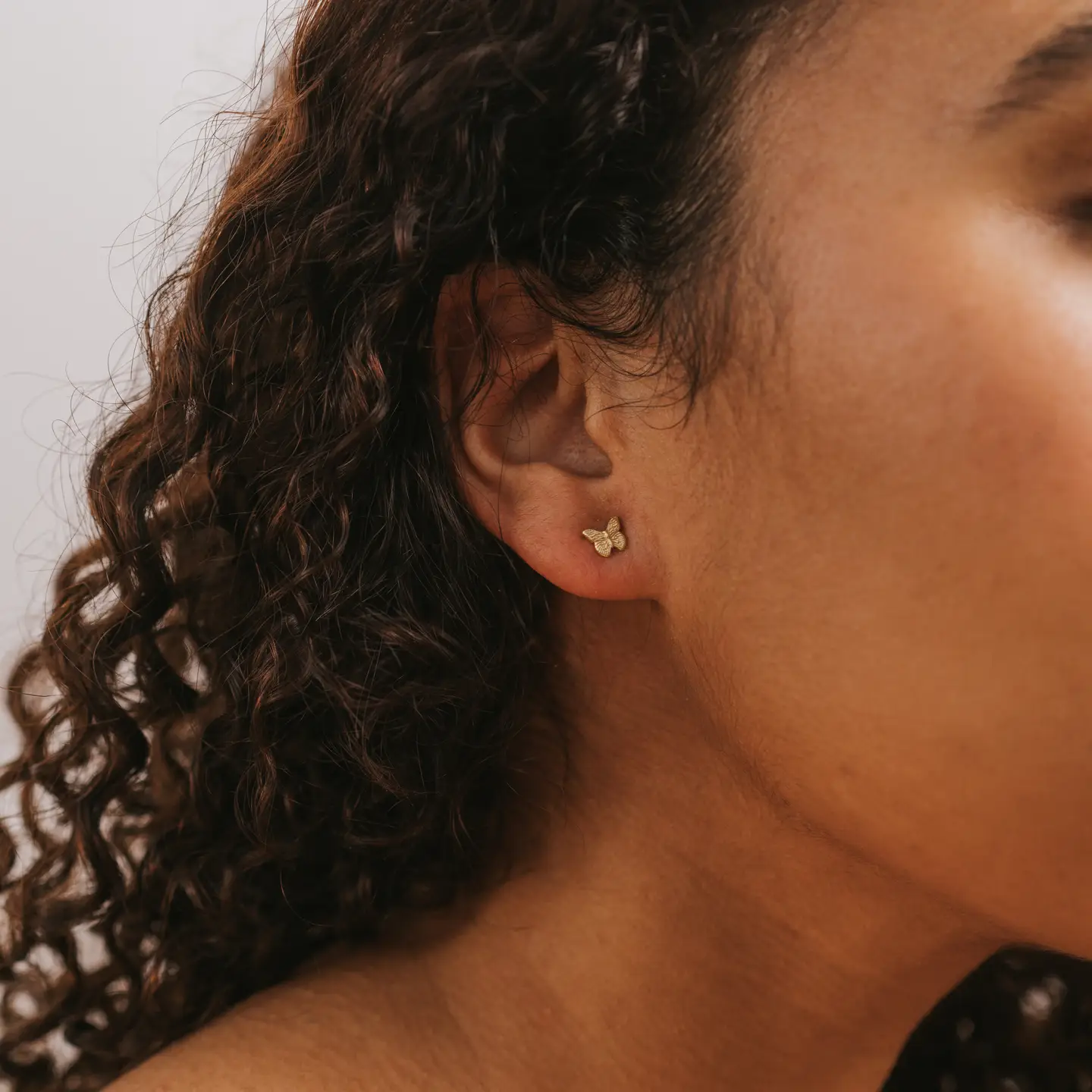 Gold Butterfly Stud Earrings