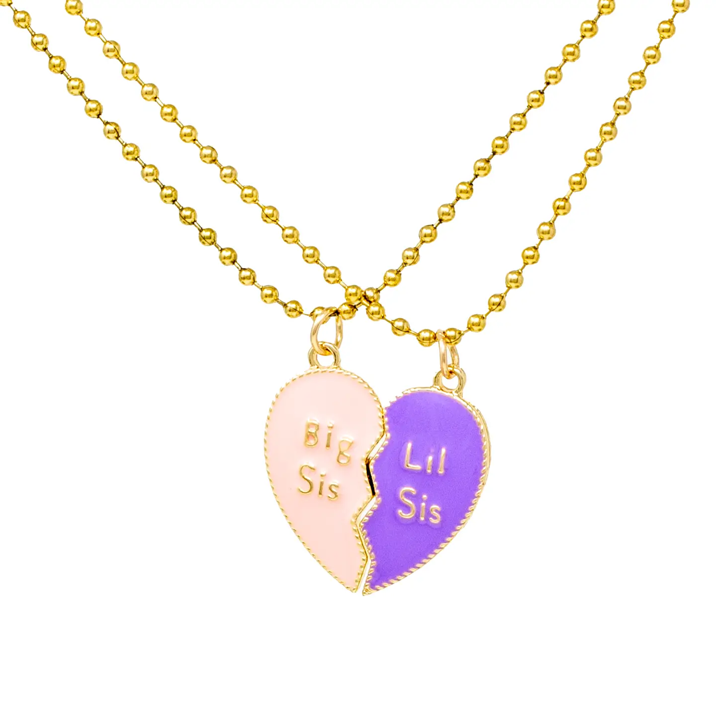 Girls Big Sis Lil Sis Magnetic Necklace Set