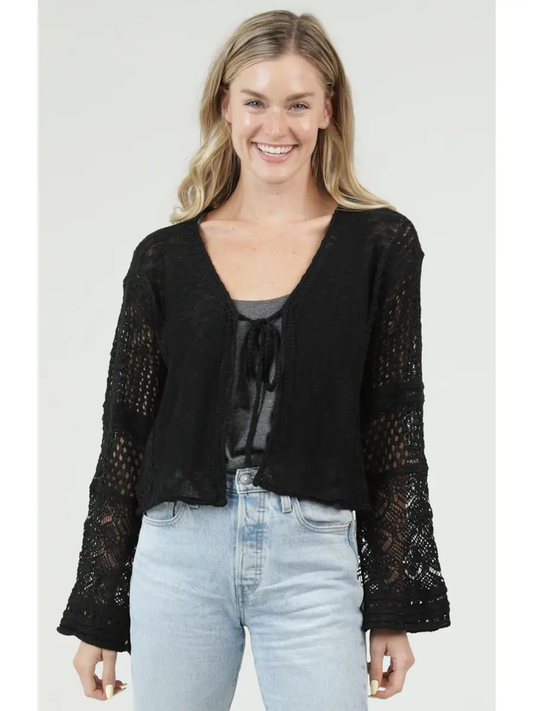 Tie Front Cropped Sweater