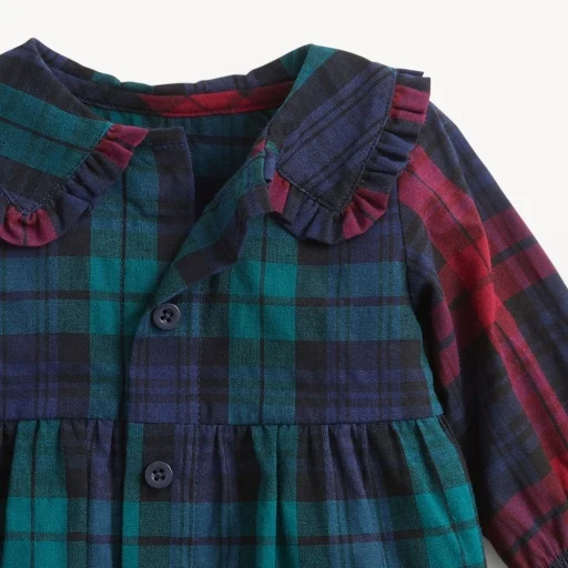 Baby Girl Magnetic Me Plaid Ruffle Romper