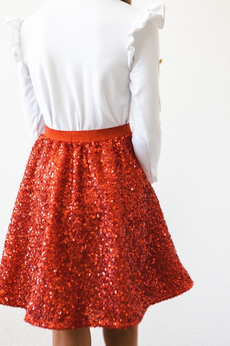 Girls Red Sequin Skirt