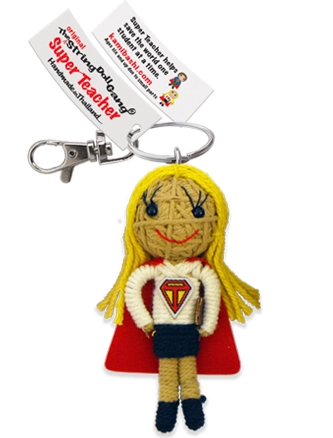 Super Teacher Girl String Doll Keychain