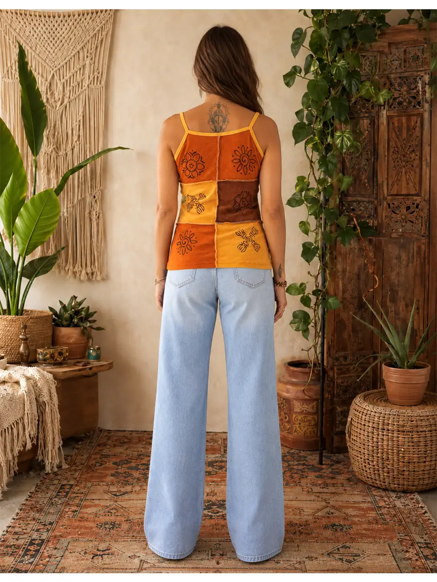 Stonewashed Patchwork Tank