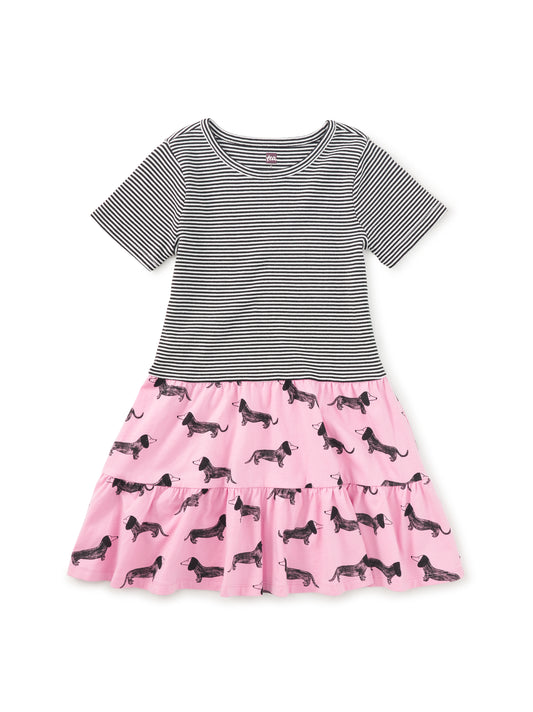 Girls Dachshunds Tiered Twirl Dress