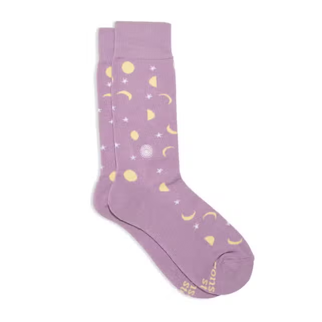Socks Support Mental Health Moon + Stars