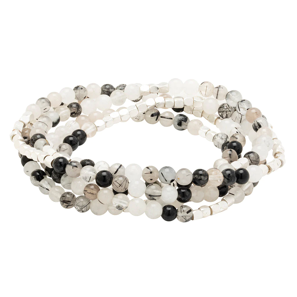 Stone Wrap Bracelet Tourmalinated Quartz