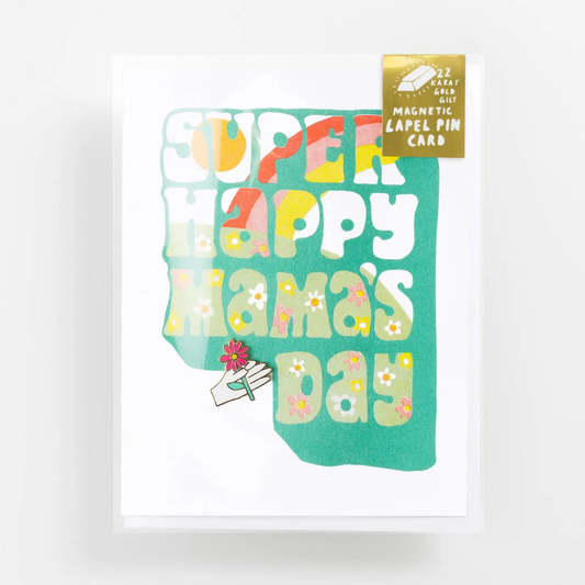 Super Mamas Day Card + Enamel Pin