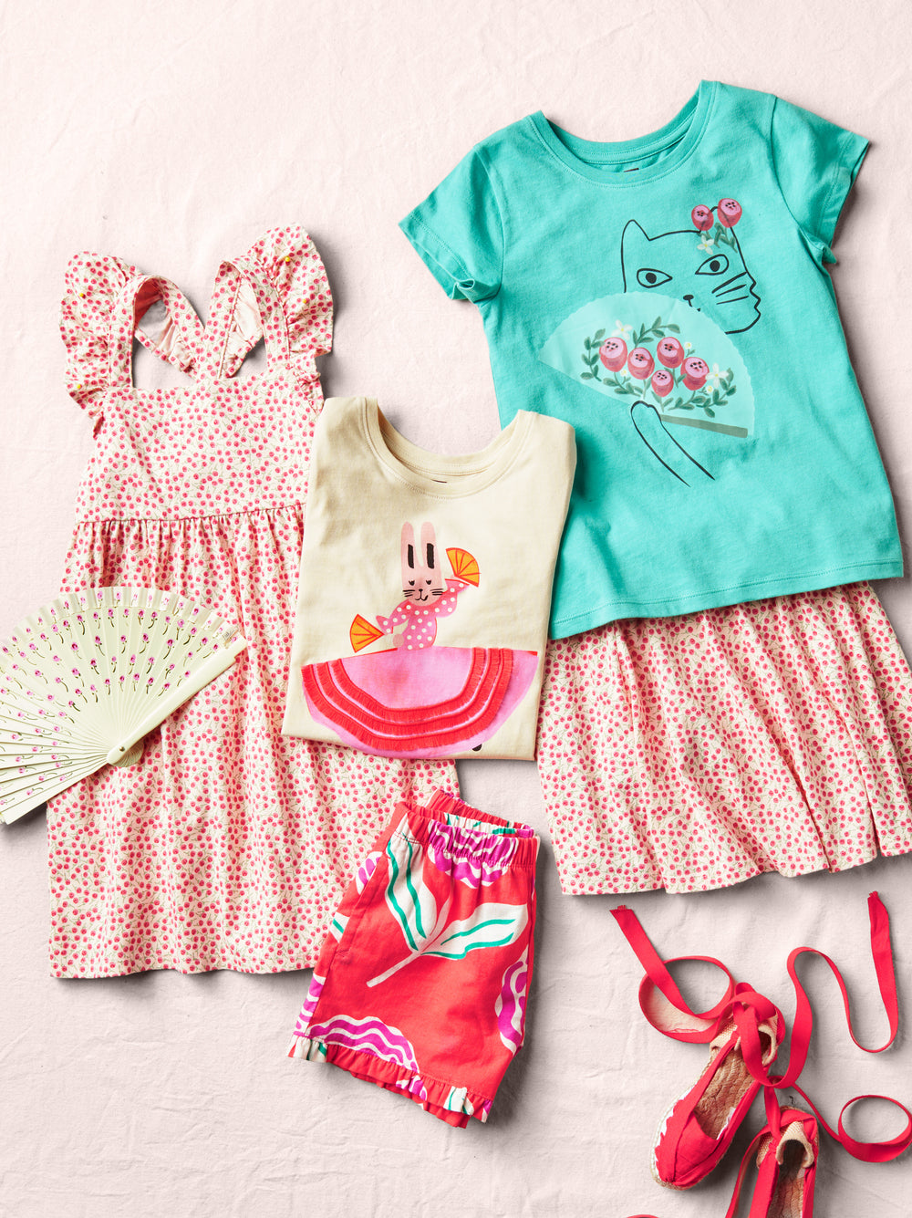 Girls Flamenco Kitty Graphic Tee