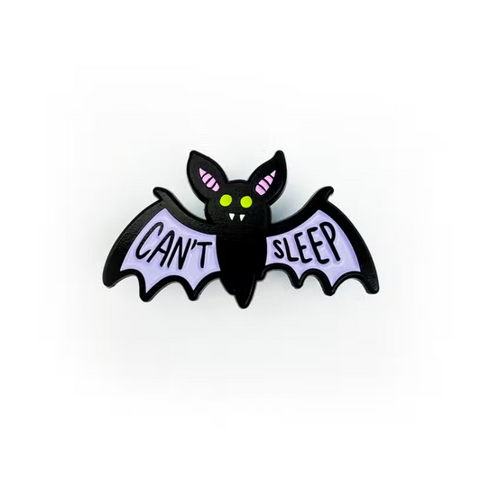 Can't Sleep Bat Enamel Pin