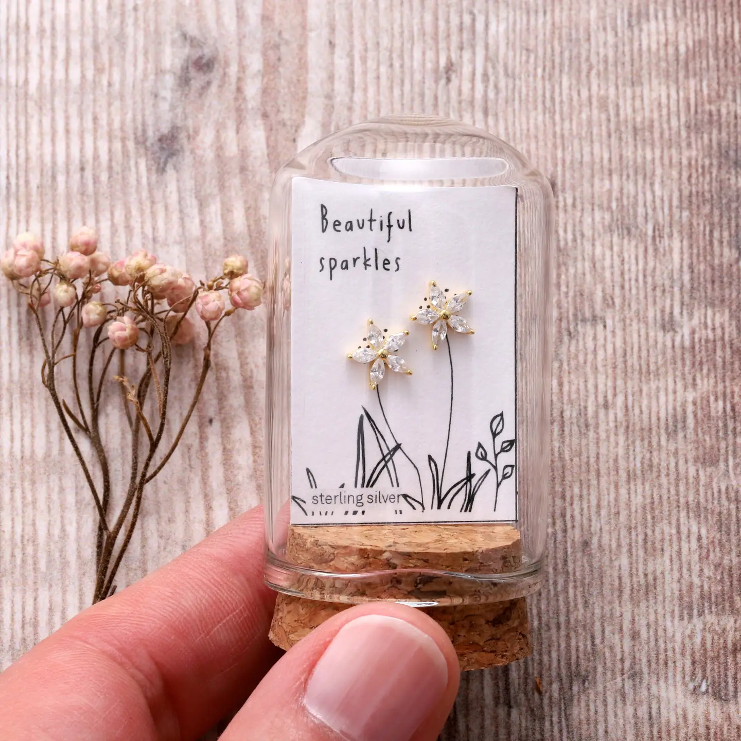 Beautiful Sparkles Crystal Flower Earrings