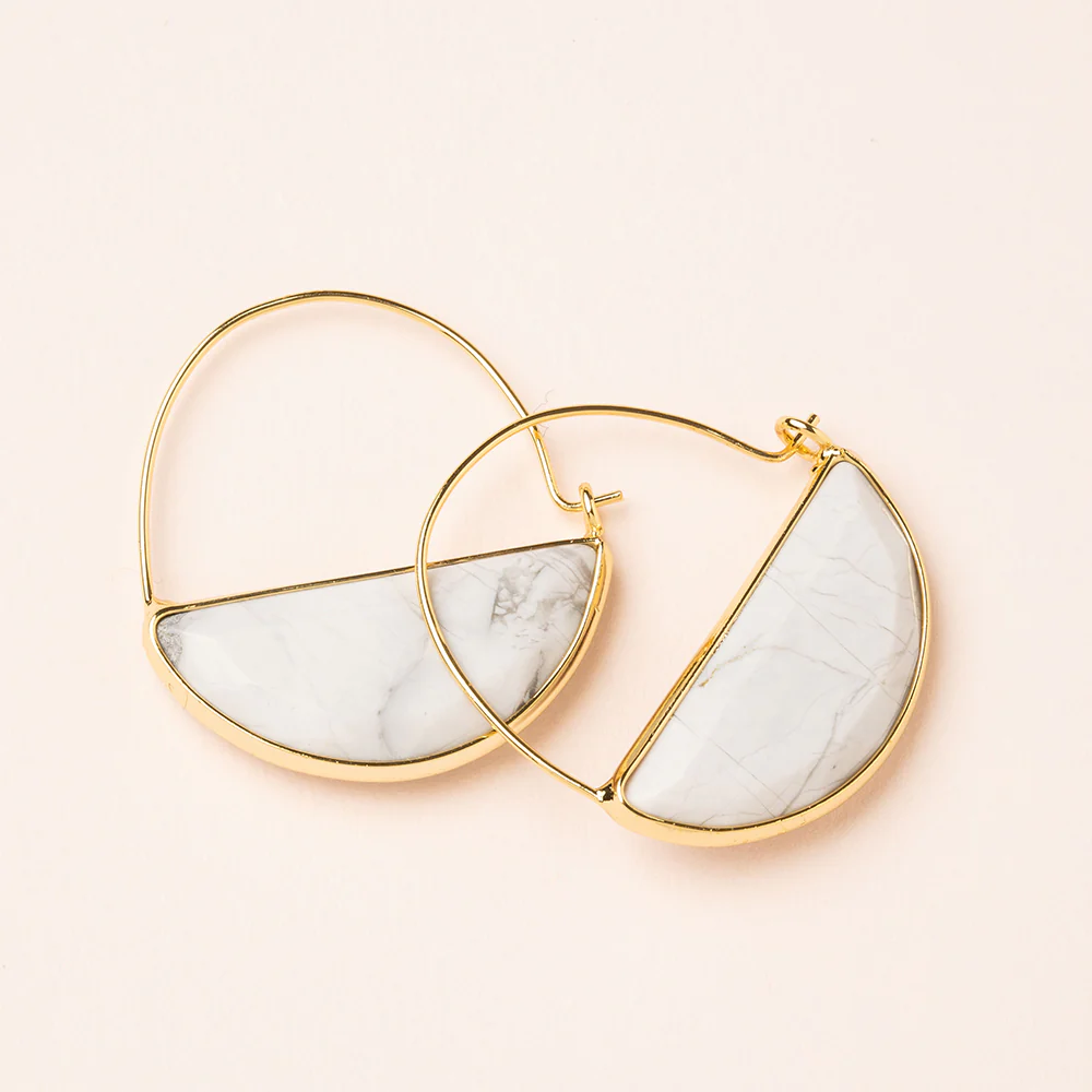 Stone Prism Hoops Howlite