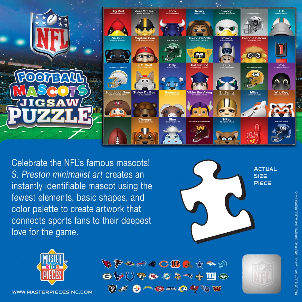 NFL Mascots 100 Piece Puzzle