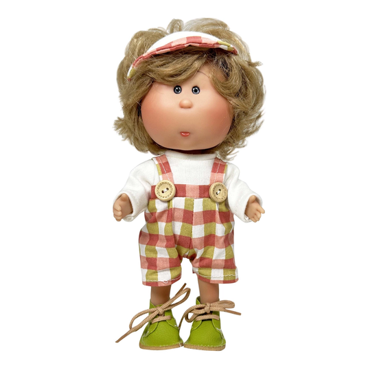 Little Mia Doll Blond Boy Plaid Outfit
