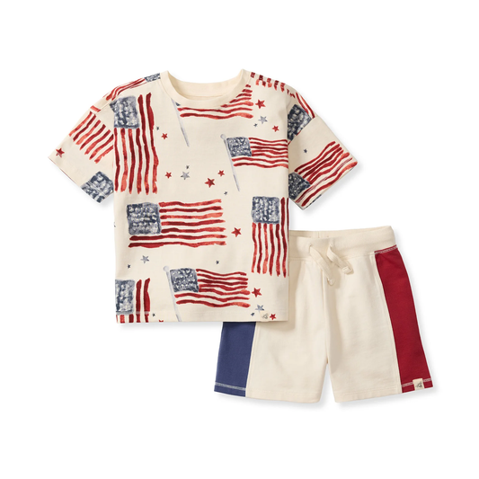 Kids American Flag Tee + Short Set