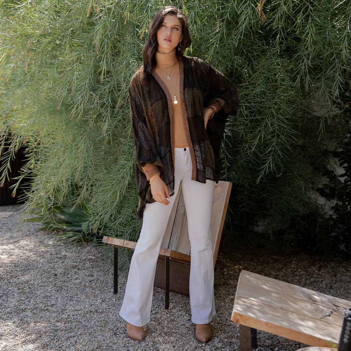 Statement Kimono With Vintage Patches